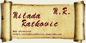 Milada Ratković vizit kartica